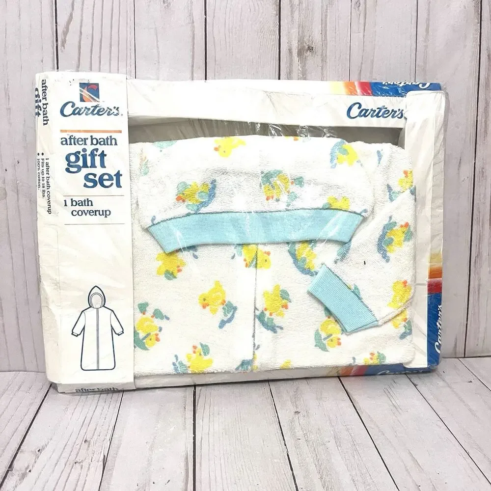 Vintage Carter’s Baby After Bath Coverup 100% Cotton Ducks Print NOS 18 Lbs